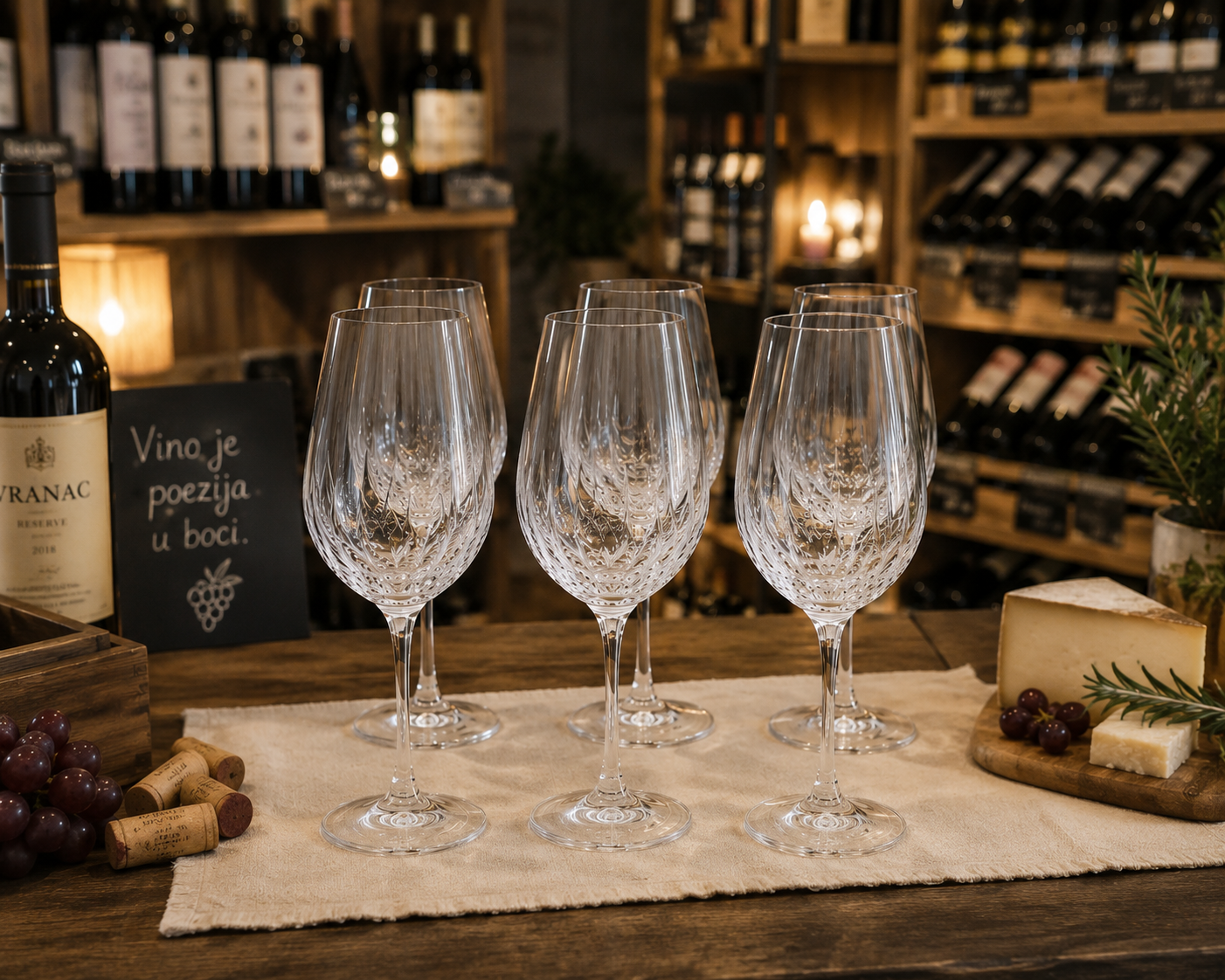 SET ZA ŠA ZA VINO CORA 6 KOMADA 400ml